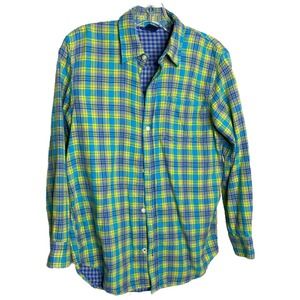 Gap Kid's Casual Button Up Dress Shirt Long Sleeve Collared Blue Cotton Size XL